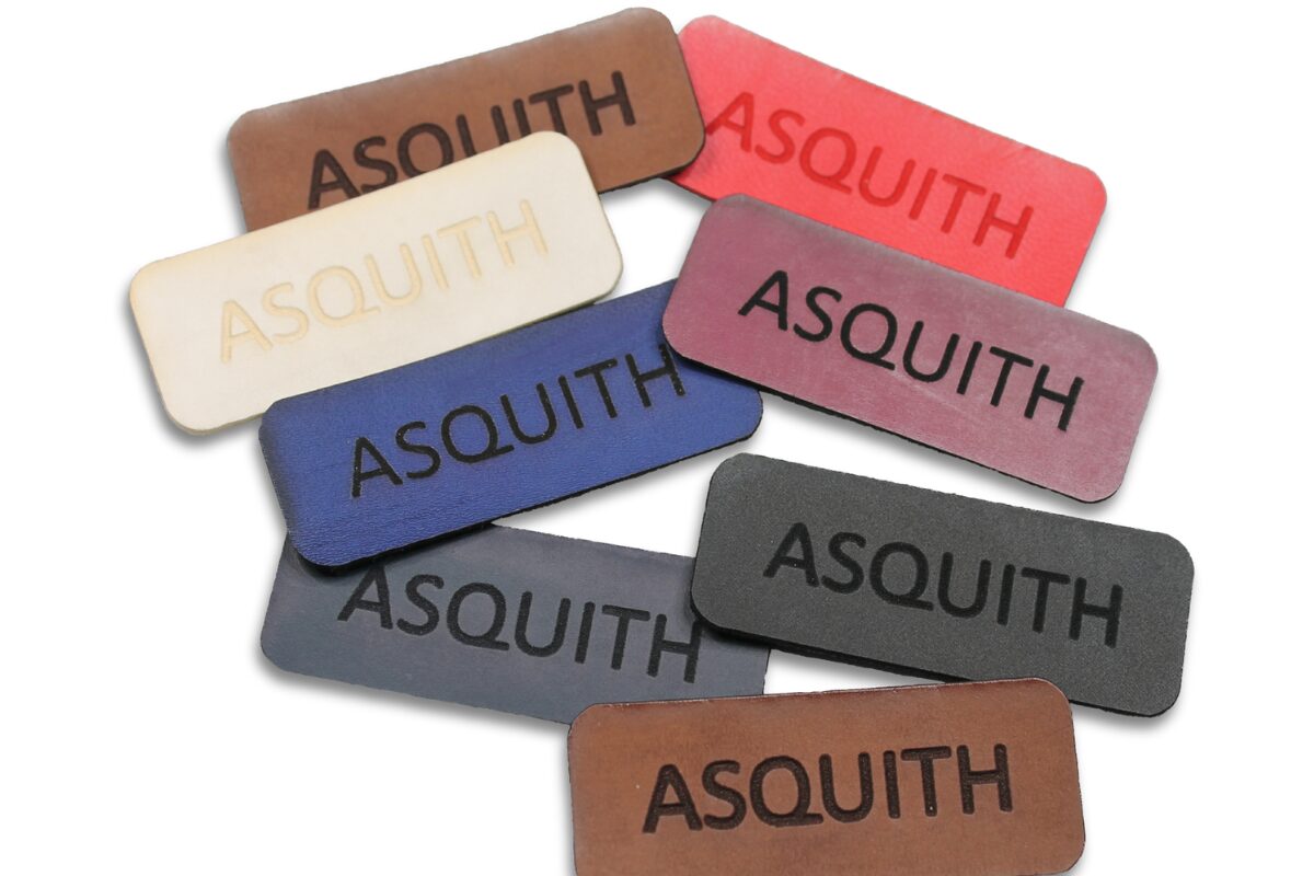 Vegan faux leather labels