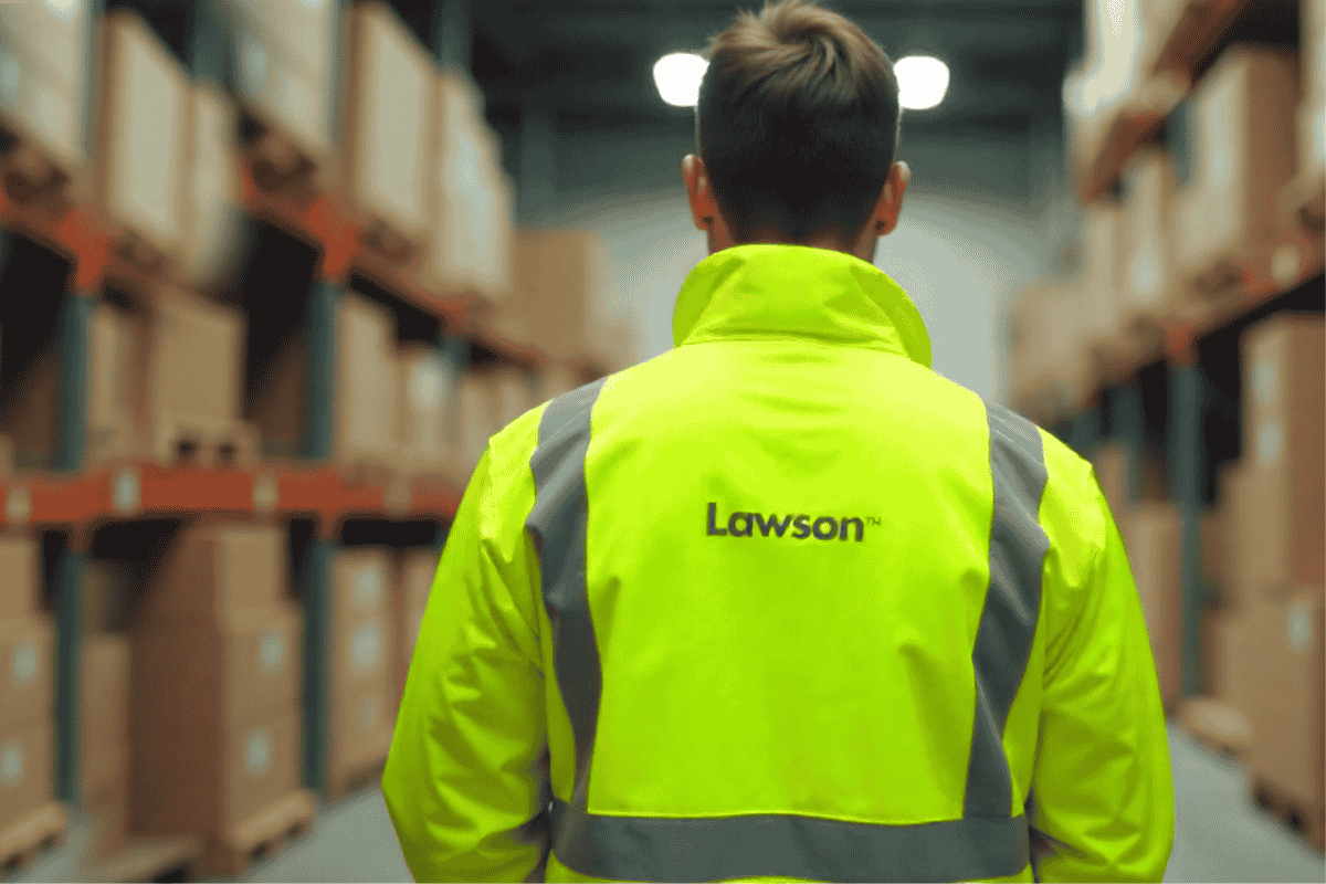 High-quality heat transfer logo applied to branded workwear uniform