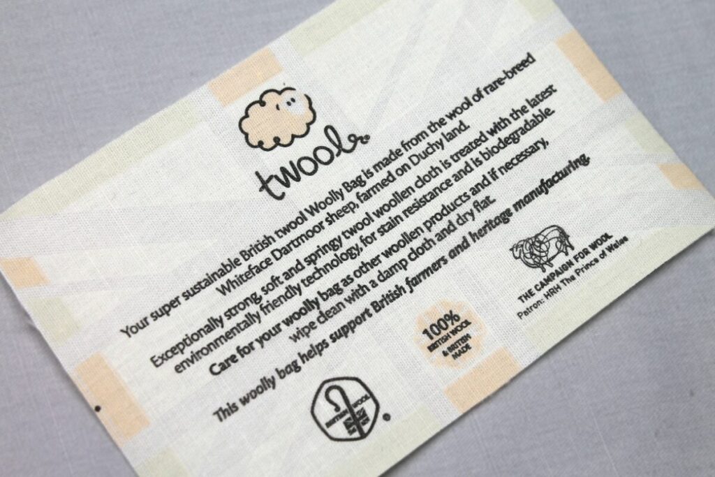 Asquith printed cotton label